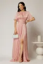 Rochie DY Fashion lunga roz de seara din voal peliculizat, 1, dyfashion.ro