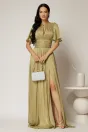 Rochie DY Fashion lunga verde lime de seara din voal peliculizat, 1, dyfashion.ro
