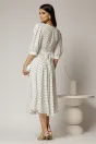 Rochie DY Fashion midi alba cu buline si funda ampla pe umar, 2, dyfashion.ro