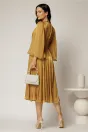 Rochie DY Fashion midi aurie din voal peliculizat cu maneci ample, 2, dyfashion.ro