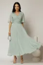 Rochie DY Fashion midi bleu din voal cu fir lurex, 1, dyfashion.ro