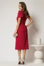 Rochie DY Fashion midi fucsia de ocazie cu umeri bufanti si cordon detasabil, 2, dyfashion.ro