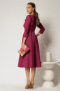 Rochie DY Fashion midi magenta cu inchidere cu nasturi si rever amplu, 2, dyfashion.ro
