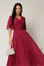 Rochie DY Fashion midi magenta din voal cu fir lurex, 3, dyfashion.ro