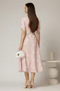 Rochie DY Fashion roz cu buline cu decolteu si maneci petrecute, 2, dyfashion.ro