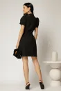 Rochie DY Fashion scurta neagra cu aplicatii pe capace si decolteu rotund, 2, dyfashion.ro