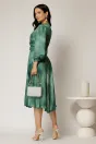 Rochie Gina midi verde din voal cu sidef in clos, 2, dyfashion.ro