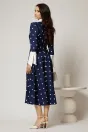 Rochie midi bleumarin cu buline si guler ascutit, 2, dyfashion.ro