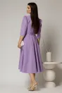 Rochie midi lila din stofa in clos cu floare in talie, 2, dyfashion.ro