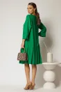 Rochie midi verde cu croi drept si pliuri la baza fustei, 2, dyfashion.ro