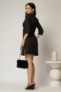 Rochie scurta office neagra tip sacou cu inchidere cu nasturi, 2, dyfashion.ro