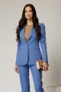 Sacou DY Fashion albastru cu inchidere cu nasture si croi cambrat, 1, dyfashion.ro