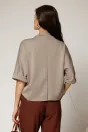 Tricou gri cu brosa si croi lejer cu adaos de viscoza, 2, dyfashion.ro
