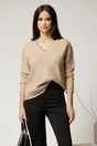 Pulover casual bej din tricot, 1, dyfashion.ro