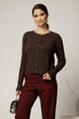 Pulover maro din tricot cu inchidere cu nasturi, 1, dyfashion.ro