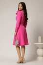 Rochia DY Fashion fucsia cu mansete din paiete si funda ampla pe umar, 2, dyfashion.ro