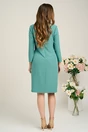 Rochie Viada din stofa verde menta cu floare pe bust