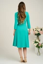 Rochie Viada din triplu voal verde cu floare maxi in talie
