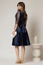 Rochie Adria bleumarin din tafta in clos cu cordon in talie, 2, dyfashion.ro
