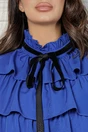 Rochie albastra cu volane pe bust