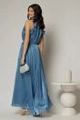 Rochie albastra lunga de ocazie din voal peliculizat cu cordon impletit, 2, dyfashion.ro