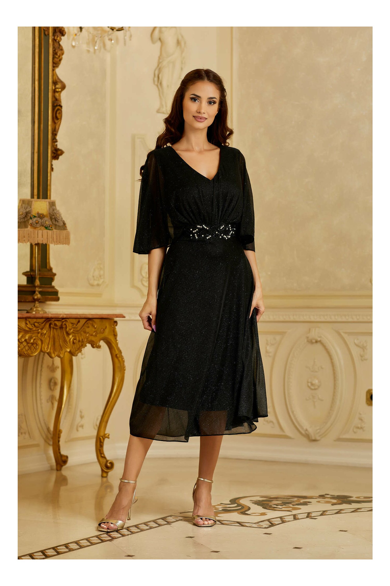 Rochie neagra cu glitter