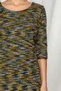 Rochie Anallie din tricot in nuante de galben si turcoaz