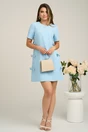 Rochie bleu cu funde pe laterale