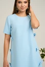 Rochie bleu cu funde pe laterale