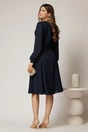 Rochie bleumarin eleganta de ocazie din voal in clini, 2, dyfashion.ro