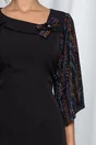 Rochie Bonnie neagra cu insertii din fir lurex colorat