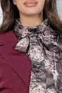 Rochie bordo cu animal print pe bust si maneci