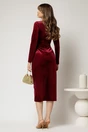 Rochie bordo din catifea cu decolteu petrecut, 2, dyfashion.ro