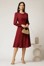 Rochie bordo eleganta de ocazie din voal in clini, 3, dyfashion.ro