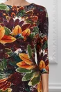 Rochie Catalina maro cu imprimeu frunze
