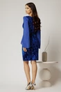 Rochie Daimond eleganta din catifea albastra cu paiete si maneci din voal, 2, dyfashion.ro