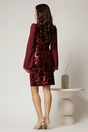 Rochie Daimond eleganta din catifea bordo cu paiete si maneci din voal, 2, dyfashion.ro