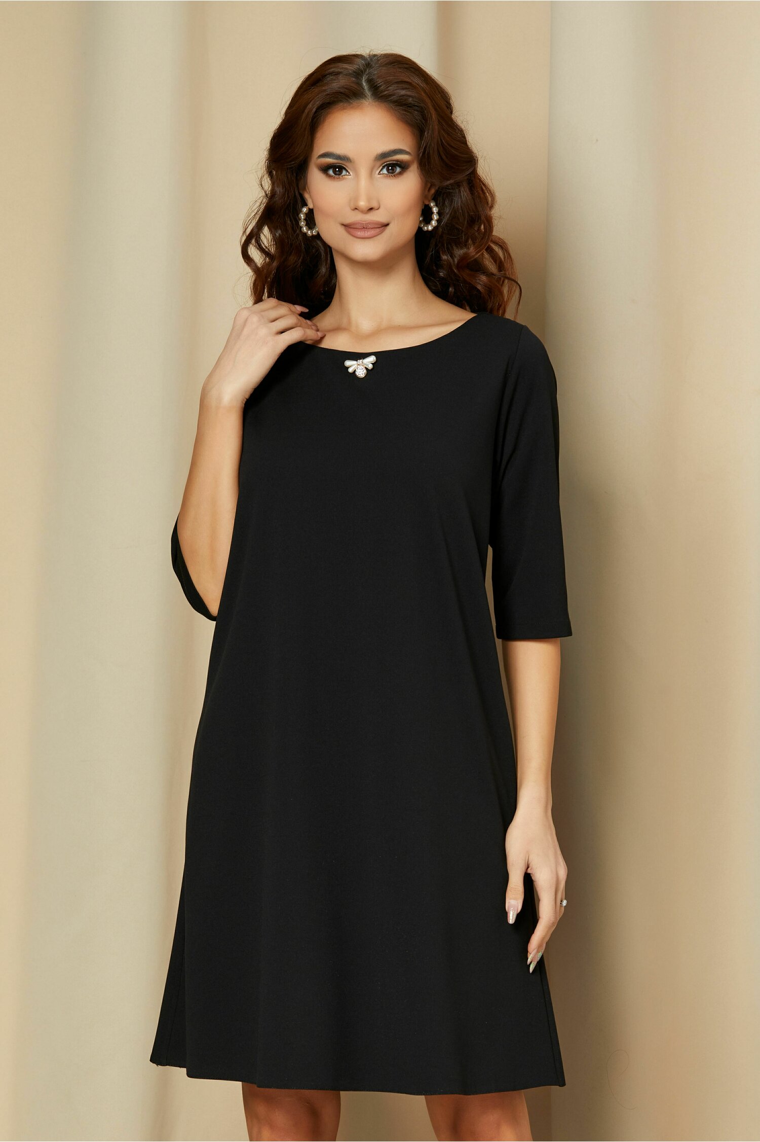 Rochie Damiana neagra evazata