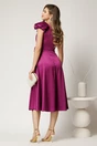 Rochie de ocazie din tafta magenta cu detaliu floare, 2, dyfashion.ro