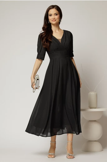 Rochie de ocazie negru sidef lunga de ocazie