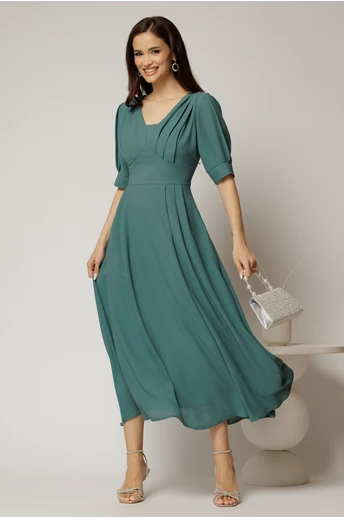 Rochie de ocazie turcoaz lunga de ocazie