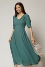 Rochie de ocazie turcoaz lunga de ocazie, 3, dyfashion.ro