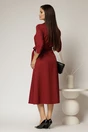 Rochie de zi midi bordo tip camasa cu cordon in talie, 2, dyfashion.ro