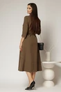 Rochie de zi midi in carouri negre si maro tip camasa cu cordon in talie, 2, dyfashion.ro