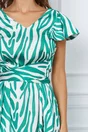 Rochie Delys cu zebra print verde