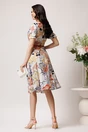 Rochie din viscoza alba cu imprimeuri corai si curea in talie, 2, dyfashion.ro