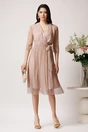 Rochie din voal rose cu lurex auriu- Ella Collection Argentina, 3, dyfashion.ro