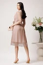 Rochie din voal rose cu lurex auriu- Ella Collection Argentina, 2, dyfashion.ro