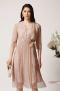 Rochie din voal rose cu lurex auriu- Ella Collection Argentina, 1, dyfashion.ro
