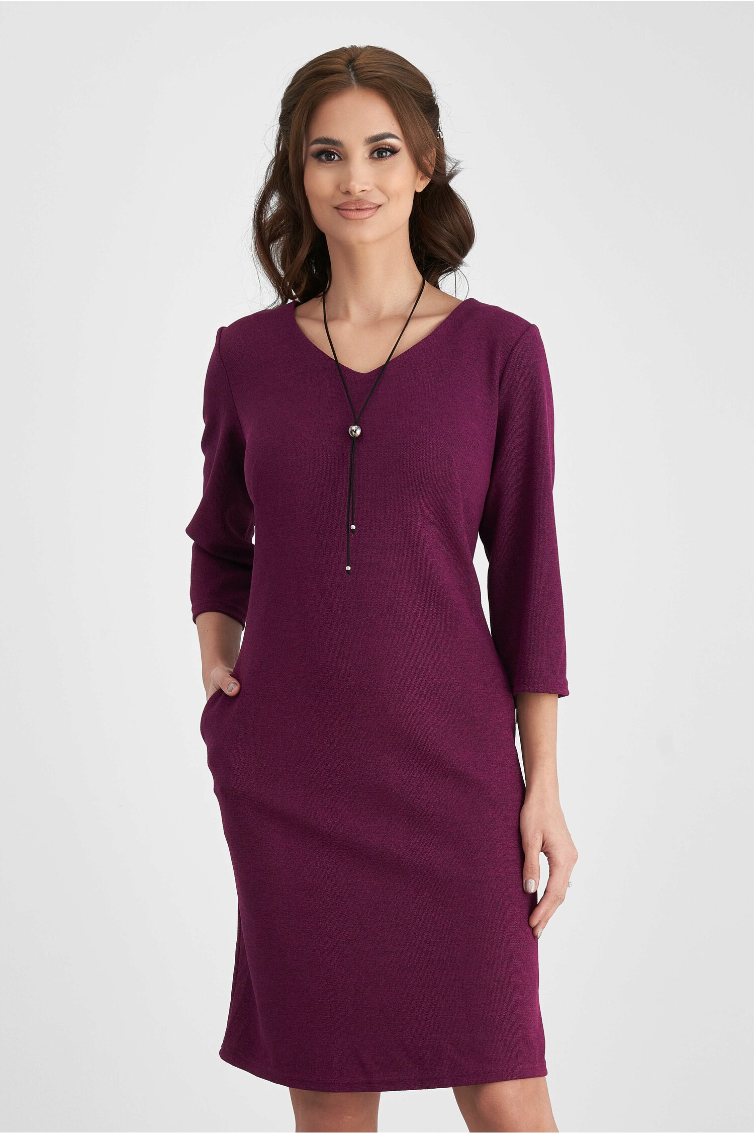 Rochie doina mov cu snur tip colier